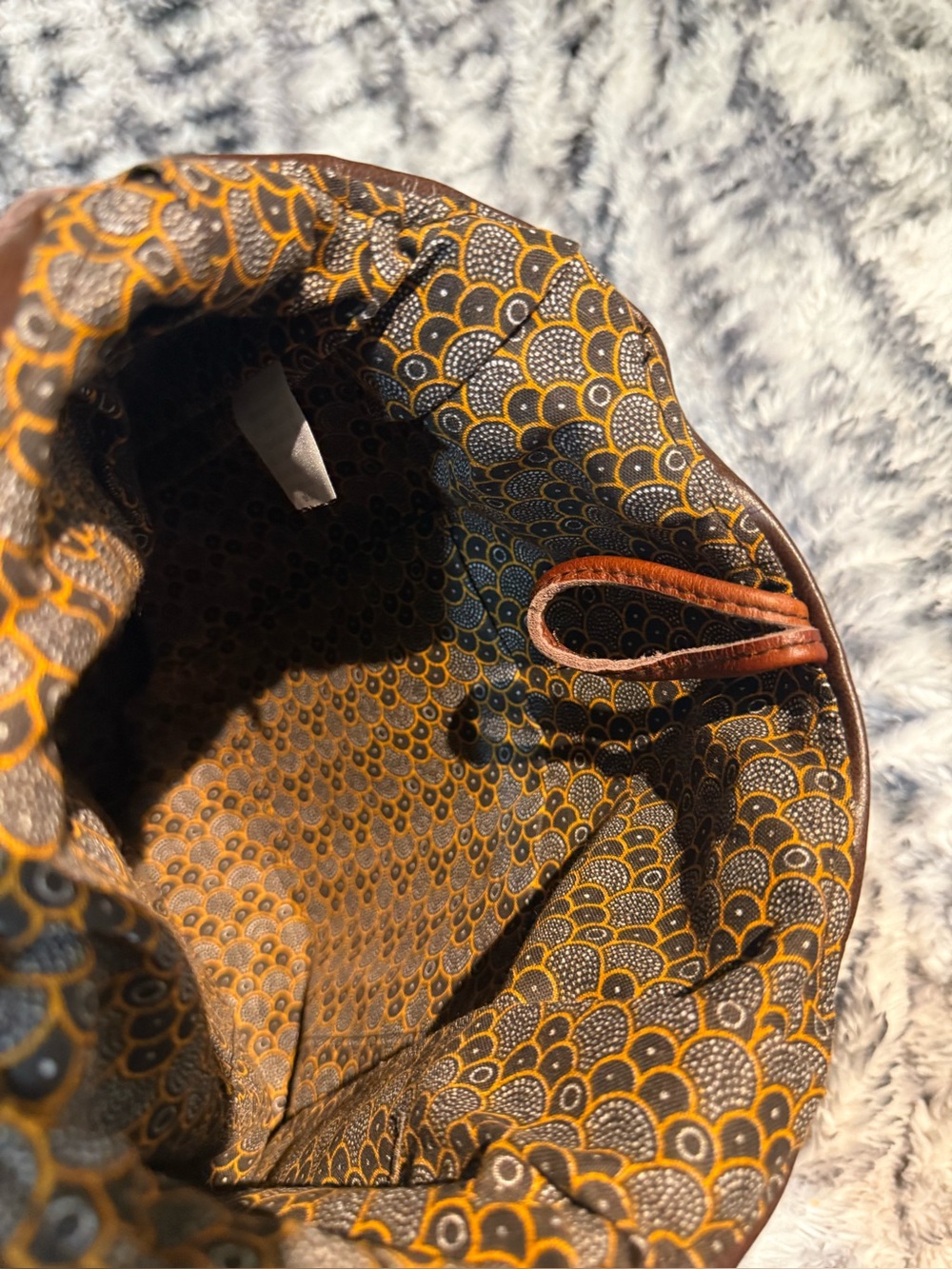 Mongoose Brown & Blue Floral Tote Bag Purse - Picture 3 of 4